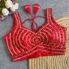 Tew Pure Raw Silk Mirror Work Designer Blouse